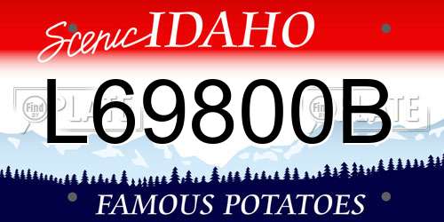 L69800B Idaho License Plate