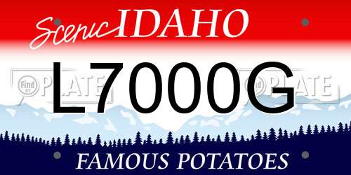 L7000G Idaho License Plate