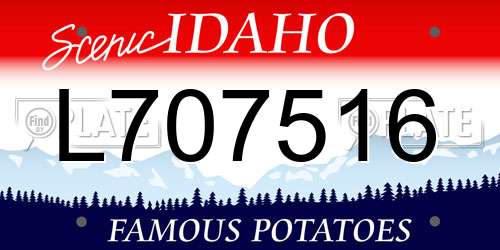 L707516 Idaho License Plate