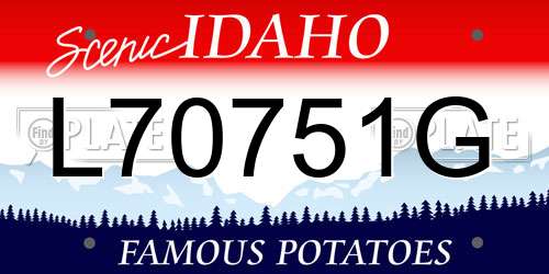 L70751G Idaho License Plate
