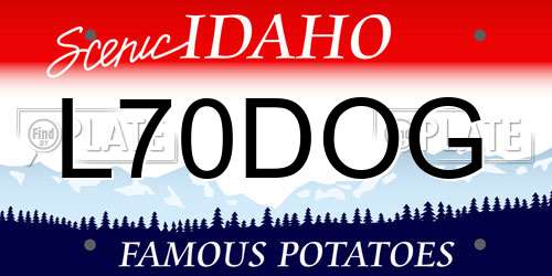 L70DOG Idaho License Plate