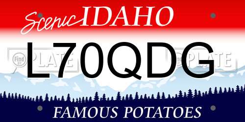 L70QDG Idaho License Plate