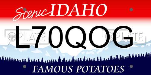 L70QOG Idaho License Plate