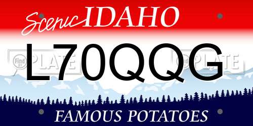 L70QQG Idaho License Plate