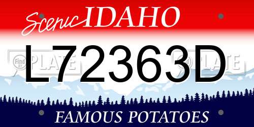L72363D Idaho License Plate