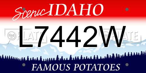 L7442W Idaho License Plate
