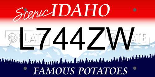 L744ZW Idaho License Plate