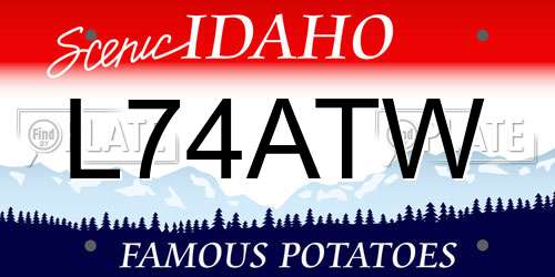 L74ATW Idaho License Plate