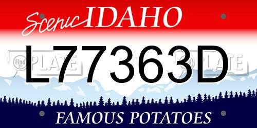 L77363D Idaho License Plate