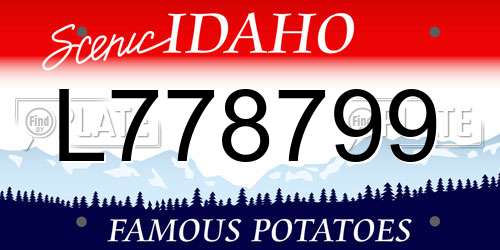 L778799 Idaho License Plate