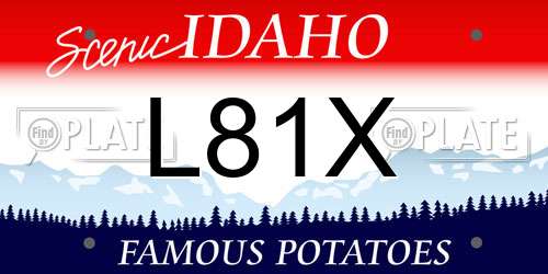 L81X Idaho License Plate