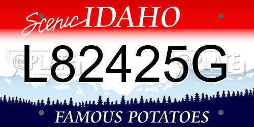 L82425G Idaho License Plate