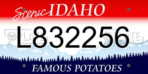 L832256 Idaho License Plate