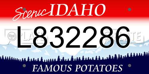 L832286 Idaho License Plate