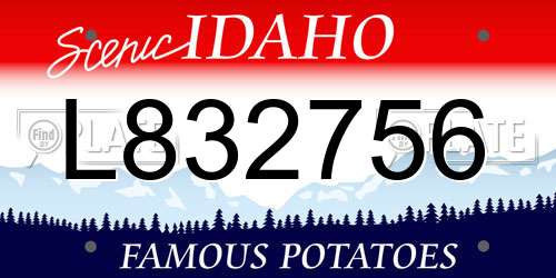L832756 Idaho License Plate