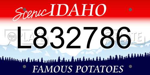 L832786 Idaho License Plate