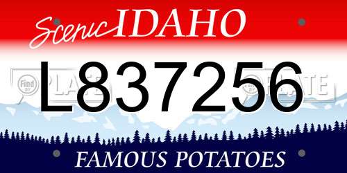 L837256 Idaho License Plate