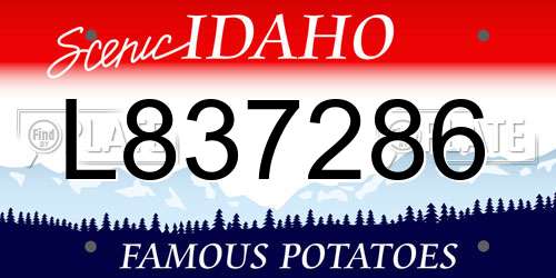 L837286 Idaho License Plate