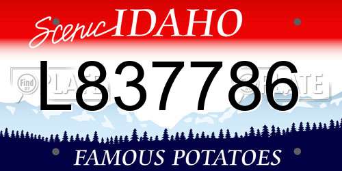 L837786 Idaho License Plate