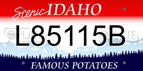L85115B Idaho License Plate