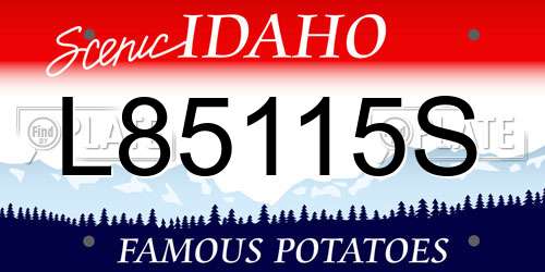 L85115S Idaho License Plate
