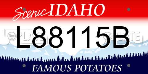 L88115B Idaho License Plate
