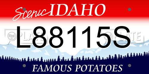 L88115S Idaho License Plate