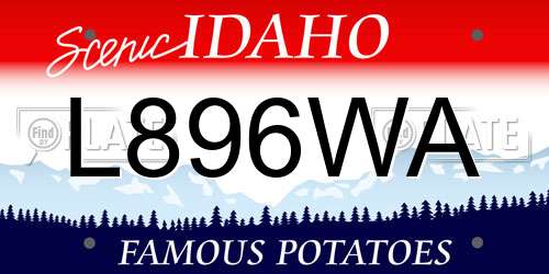 L896WA Idaho License Plate