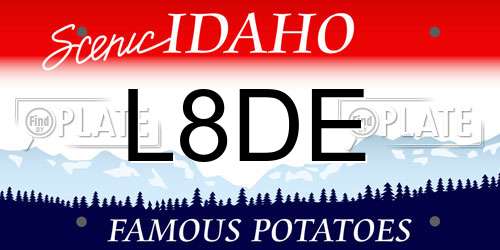 L8DE Idaho License Plate