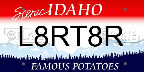 L8RT8R Idaho License Plate