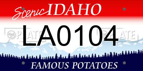 LA0104 Idaho License Plate