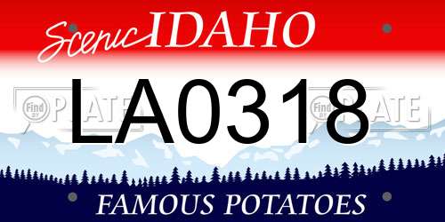 LA0318 Idaho License Plate