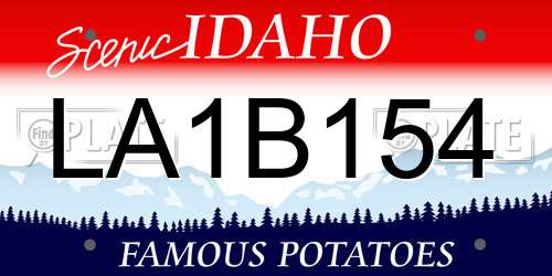 LA1B154 Idaho License Plate