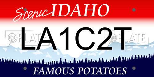 LA1C2T Idaho License Plate