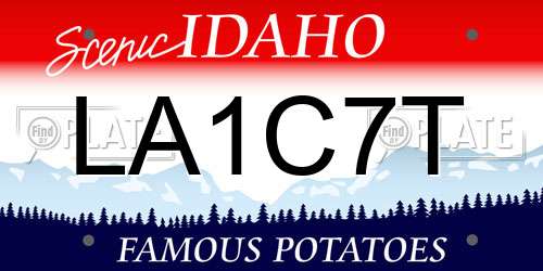LA1C7T Idaho License Plate