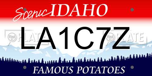 LA1C7Z Idaho License Plate