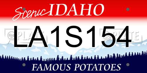 LA1S154 Idaho License Plate