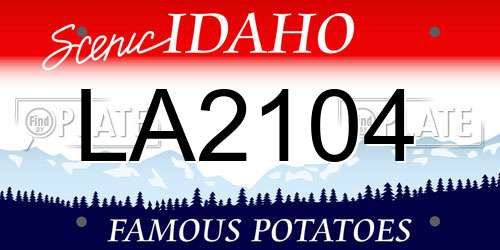 LA2104 Idaho License Plate