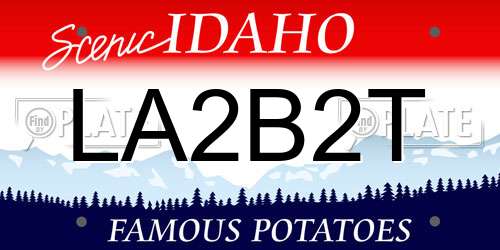LA2B2T Idaho License Plate