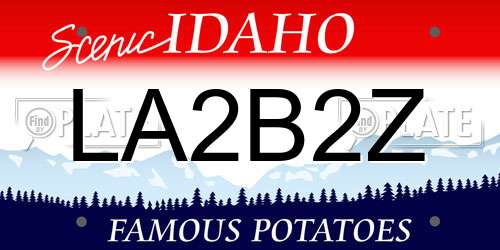 LA2B2Z Idaho License Plate