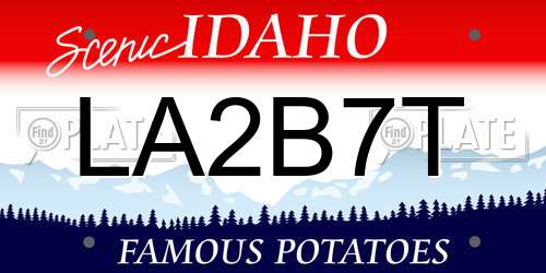 LA2B7T Idaho License Plate