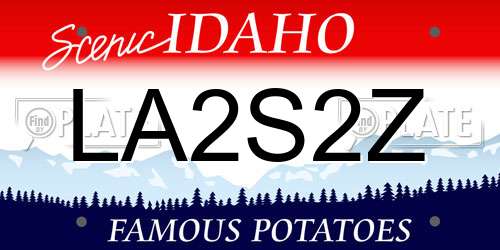 LA2S2Z Idaho License Plate