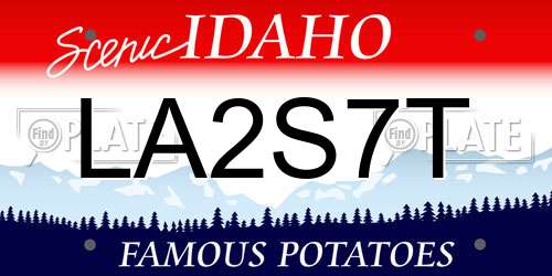 LA2S7T Idaho License Plate