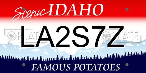 LA2S7Z Idaho License Plate