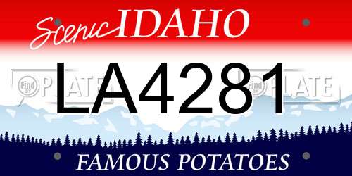 LA4281 Idaho License Plate