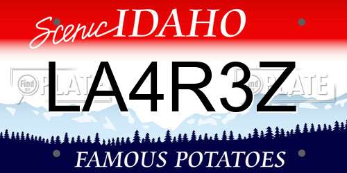 LA4R3Z Idaho License Plate