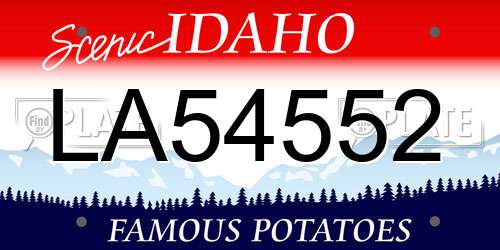 LA54552 Idaho License Plate