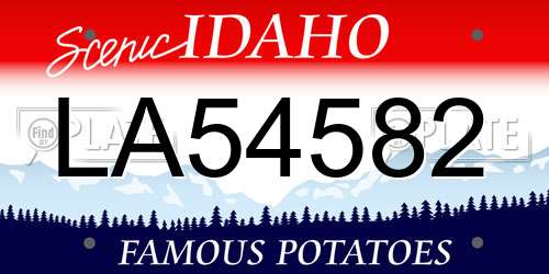 LA54582 Idaho License Plate