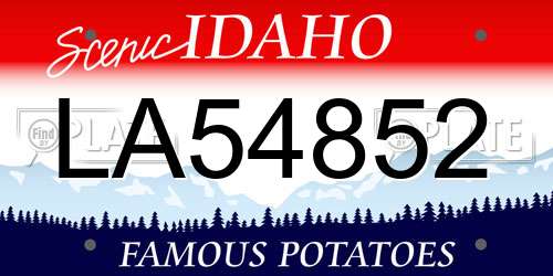 LA54852 Idaho License Plate