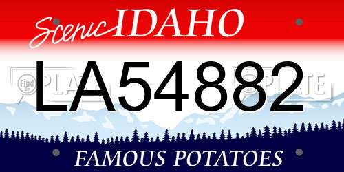 LA54882 Idaho License Plate